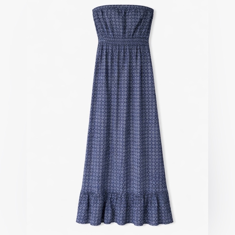 Abercrombie & Fitch Strapless Blue Maxi Dress Boho Small